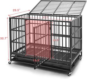 Otaid 48 Inch Heavy Duty Indestructible Dog Crate Cage Kennel with Wheels, High Anxiety Dog Crate, Sturdy Locks Design