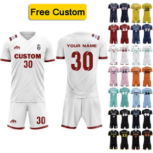 Maillot de football personnalisé avec logo, motifs et numéros, respirant et à séchage rapide, pour hommes, étudiants, enfants, équipes de compétition - Product Image 1