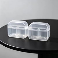 Boîte d'emballage personnalisée en plastique transparent écologique pour flacons, en vrac, OEM, haute qualité, 3 ml, 2 compartiments, étui moulé par injection pour flacons