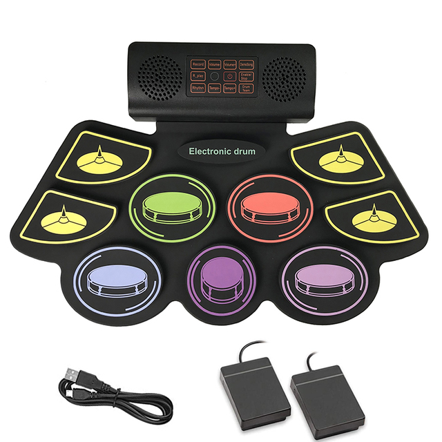 Factory Hot Sales Modern Design Digital Drum Set Hand Roll up Electronic Drum Kit USB MINI