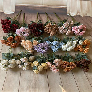 Nuevo ramo de rosas artificiales de <span class=keywords><strong>9</strong></span> cabezas, rosas de seda de flores artificiales para boda, para el hogar Decoración de mesa, ceremonia - Product Image 5