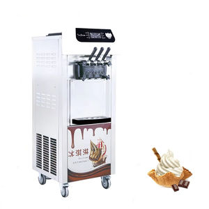Macchina per Gelato Soft Commerciale Automatica a Tre Teste Verticali YKF-8216, Bianca, Capacità 18-28L/H, 220V - Product Image 1