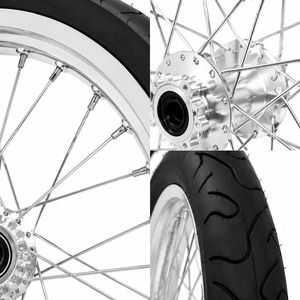 Kit de roues de course Supermoto Surron Light Bee X 17x1.60 17x2.15 avec pneus tubeless, moyeu CNC, rayons en acier inoxydable, argent noir 2025 - Product Image 4