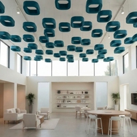Panneaux de plafond acoustiques insonorisants, absorbants le son, auto-adhésifs, en feutre hexagonal en polyester, ignifuges et imperméables