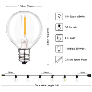 <span class=keywords><strong>Led</strong></span> G40 Globe treo dây Ánh Sáng shatterproof Edison bóng đèn với màu sắc ấm áp IP65 đánh giá cho Patio ban công hiên sân sau - Product Image 2