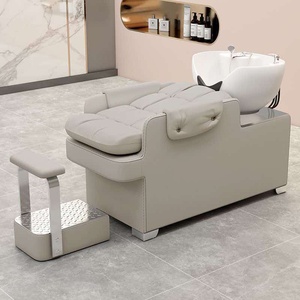 Sillón de Peluquería de Alta Calidad para Salón de Belleza, con Lavabo de Cerámica y Tapicería de Cuero - Product Image 5