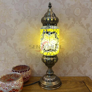 Sensmiel bán buôn tùy chỉnh và bán hàng trực tiếp của kính màu Tiffany phong cách bảng đèn khảm Thổ Nhĩ Kỳ trang trí bàn đèn Bộ - Product Image 4