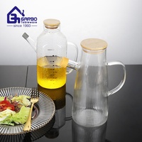 Bocal à huile 1000 ml en verre borosilicate de haute qualité avec couvercle en bambou – Fournisseur chinois de bocaux en verre pour usage domestique
