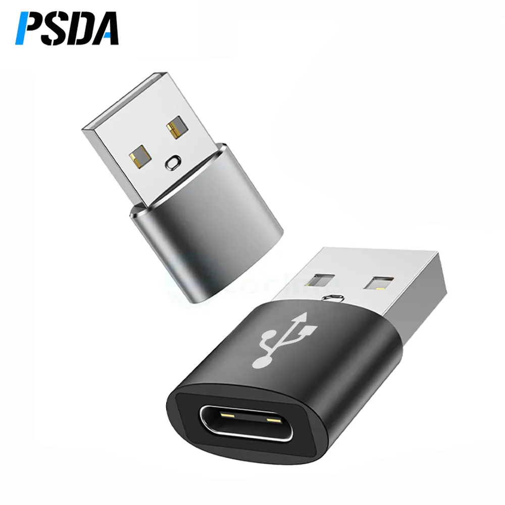 PSDA OTG Type C Female To USB A Male Adapter Fast Charging For Iphone 13 12 Airpods Ipad Samsung S21 USB-C Cable Data Convert