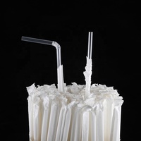Pailles jetables écologiques transparentes en plastique PLA pour jus