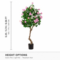 Arbre de péricinole artificiel personnalisable, fleurs roses, 160-200 cm, verdure artificielle en plastique pour la décoration de la maison, du bureau et de l'hôtel