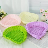 Panier rectangulaire en rotin PP tressé, fait main, écologique, de qualité alimentaire, pour fruits, collations, pain, facile à nettoyer, pour la maison, la cuisine, la salle à manger
