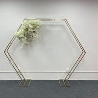 Nouvelle arche de mariage en métal écologique, marque FJ, dimensions 2,5 cm, barres parallèles géométriques, étagère hexagonale, fond Mori