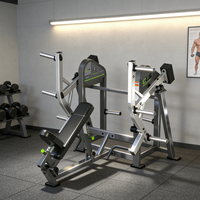 GLSFITNESS Machine Commerciale en Acier pour Exercices Latéraux Poitrine/Dos - Combo Unilatéral à Charge de Plaques pour Pression/Dépression Poitrine et Rame avec Sécurité des Bras