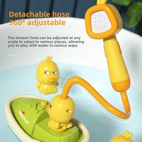 Nouveau Modèle de Jouet de Bain Électrique pour Enfants en Forme de Canard Jaune en Plastique, avec Jet d'Eau et Rotation Amusante, Fonctionne avec 4 Piles AAA