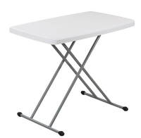 Nouvelle conception, table basse pliante en plastique PP blanc pour l'intérieur et l'extérieur, avec structure en métal, bureau d'ordinateur