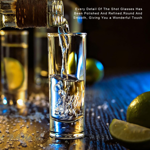 Nouvelle conception Tall Whisky Verres à liqueur en vrac 2oz Base lourde <span class=keywords><strong>Tequila</strong></span> Verre à liqueur Double face Cordial 60ml Once Clear Shot - Product Image 4