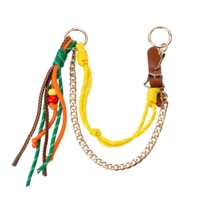 Collection EDGE – Porte-clés simple en chaîne de corde, en alliage de zinc, avec nœud coloré, accessoire de sac à main, breloque tendance pour femme