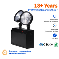 Harga Grosir OEM Logo Kustom Lampu Darurat Dinding Dual Head IP20 dengan Baterai Ni-Cd Isi Ulang untuk Penggunaan Luar Ruangan
