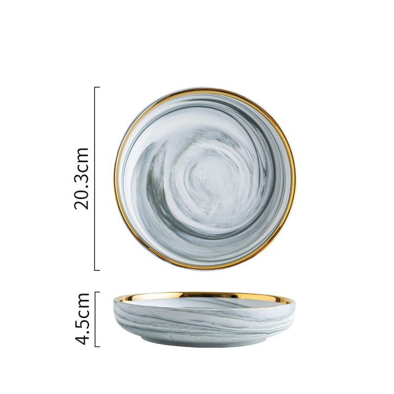 Plat profond gris de 8 pouces