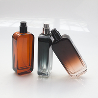 Flacon pulvérisateur en verre rectangulaire à dégradé de couleur, emballage cosmétique de luxe avec logo imprimé sur mesure, capacité de 30 ml, 50 ml, 75 ml, 100 ml