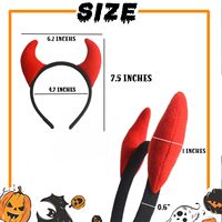 Kit de déguisement avec serre-tête cornes de diable, ensemble d'accessoires queue et nœud papillon rouges pour Halloween, cosplay, fête costumée, enfants et adultes