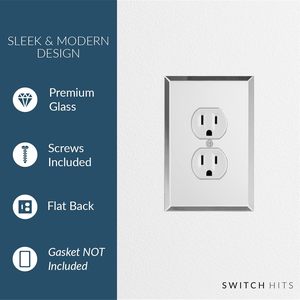 ITTA Plain Acrylic Toggle Mirror Finish Rated Wall <strong>Switch</strong> Cover Plates <strong>Outlet</strong> Covers With <strong>Smart</strong> Life | US - Product Image 4