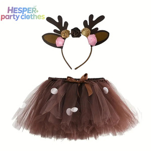 Disfraces de Animales para Niños HESPER, Disfraz de Reno Navideño, Falda Tutú de Poliéster, Disfraz de Selva para Fiesta de Cumpleaños, Disfraz de Navidad - Product Image 2