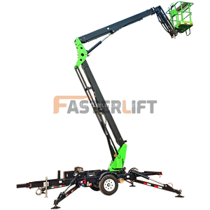 Plataforma de elevación de remolque articulada plegable de 10-26m Plataforma de trabajo aéreo de elevación telescópica de pluma remolcable - Product Image 2