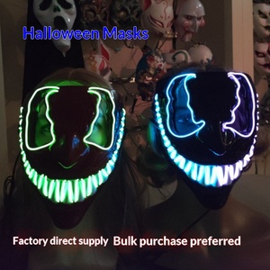 Masque LED lumineux en PVC pour Halloween, motif Vénome Clown V-Shaped Script-Killing Werewolf, pour fête d'horreur intégrale - Product Image 1