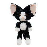 Peluche Chat Devon Rex Noir et Blanc en Coton PP, Jouet Compagnon Rembourré, Cadeau, Vente en Gros Directe Usine Chine