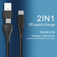Câble de charge rapide pour téléphone portable 60W Type C 2 en 1, USB A vers USB C, vente en gros en stock pour téléphone portable