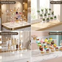 Présentoir en acrylique transparent sur mesure à 4 niveaux pour gâteaux, cupcakes, desserts, beignets et aliments – Vente en gros