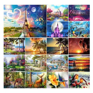 Wholesale custom Modern fashion 5d scenery diamond painting Home decoration wall art diamond painting kits OEM ODM