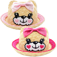 The ears are sculpted into a silhouette of a baby bear wholesale straw beach hats