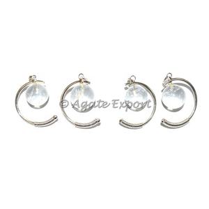 Colgantes de jaulas de bolas de cuarzo cristal artesanales de piedra semipreciosa - Product Image 1