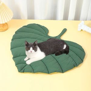 Herbst und Winter verdickte Blattform Pet Mat Atmungsaktive Baumwoll gewebe Cat Kennel Mat mit festem Tier muster Faser material - Product Image 4