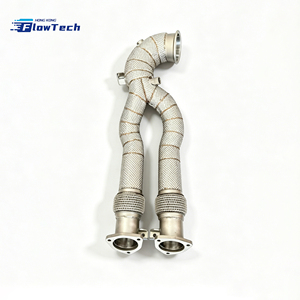 ท่อลงเทอร์โบ High Flow Racing สำหรับ Audi RS3 8V TTRS 8S 2.5T EA855 ผลิตจากสแตนเลส T304 พร้อมแผ่นกันความร้อน สำหรับอัพเกรดระบบไอเสีย - Product Image 5