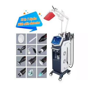 Prezzo di fabbrica verticale spa 12 in 1 jet peel H2O2 hydra oxigen macchina facciale con analizzatore di pelle e luce a led