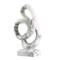 Sculpture abstraite en marbre naturel minimaliste moderne avec logo personnalisé STONEKOCC, sculpture en boucle sculptée à la main, ornement de table, décoration