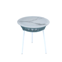 Ensemble de table à manger d'extérieur moderne en aluminium, trois pièces, pour balcon, terrasse, hôtel, avec possibilité de personnalisation
