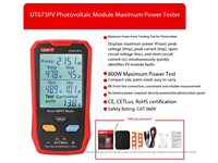 Medidor Solar MPPT UT673PV, Probador de Paneles Fotovoltaicos de 5-800W, 12-60V, 35A, Medidor de Prueba de Voltaje de Circuito Abierto y Corriente de Cortocircuito, Cable MC4