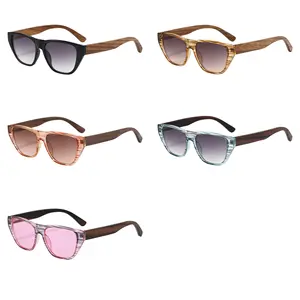 Newest Trendy Classic High Quality Custom Logo Natural Wooden Sunglasses Handmade Sun Glasses