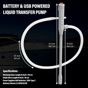Moteur CC portable 3,2 GPM Pompe de transfert de carburant basse pression Alimentée par batterie USB OEM 3V/5V Contrôle manuel pour utilisation automobile - Product Image 4