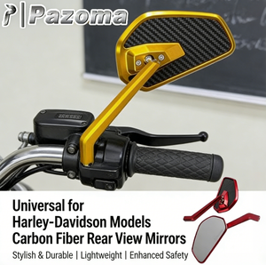 Pazoma กระจกมองหลังสำหรับรถจักรยานยนต์, ใช้ได้กับ Harley เส้นใยคาร์บอนไฟเบอร์ <span class=keywords><strong>Glide</strong></span> XL softail Dyna กระจกสะท้อนแสงสีสันสดใส - Product Image 1