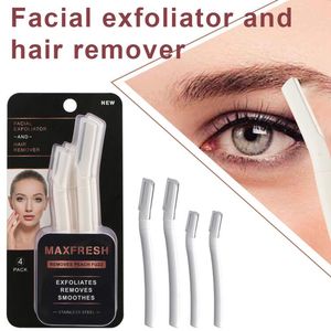 Biodegradable Women's Eyebrow Razor 4pcs <strong>Dermaplaning</strong> &amp; Hair Removal Tool, Eco-friendly &amp; Sustainable Facial Razor - Product Image 4