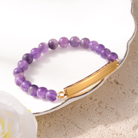 Bracelet ouvrable en acier inoxydable Mlluki, série Urne, avec flacon de parfum en pierre brute, améthyste, turquoise, bijoux commémoratifs planétaires