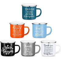 Tasses de camping en émail 12oz vert et blanc, mugs à café robustes en métal émaillé pour l'extérieur, personnalisables avec logo et couleur