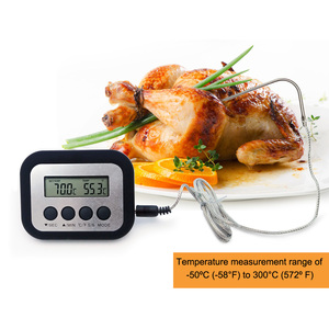 Nhiệt kế thịt đầu dò đơn kỹ thuật số để nấu nướng cảnh báo với Bộ hẹn giờ cho lò nướng BBQ người hút thuốc nướng Nhiệt kế thực phẩm gia đình - Product Image 5