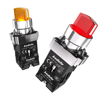 Serie XB2 de Metal con Botón de Bloqueo Automático Iluminado, Interruptor de Perilla de Selección de 10A, Interruptor de Botón LED